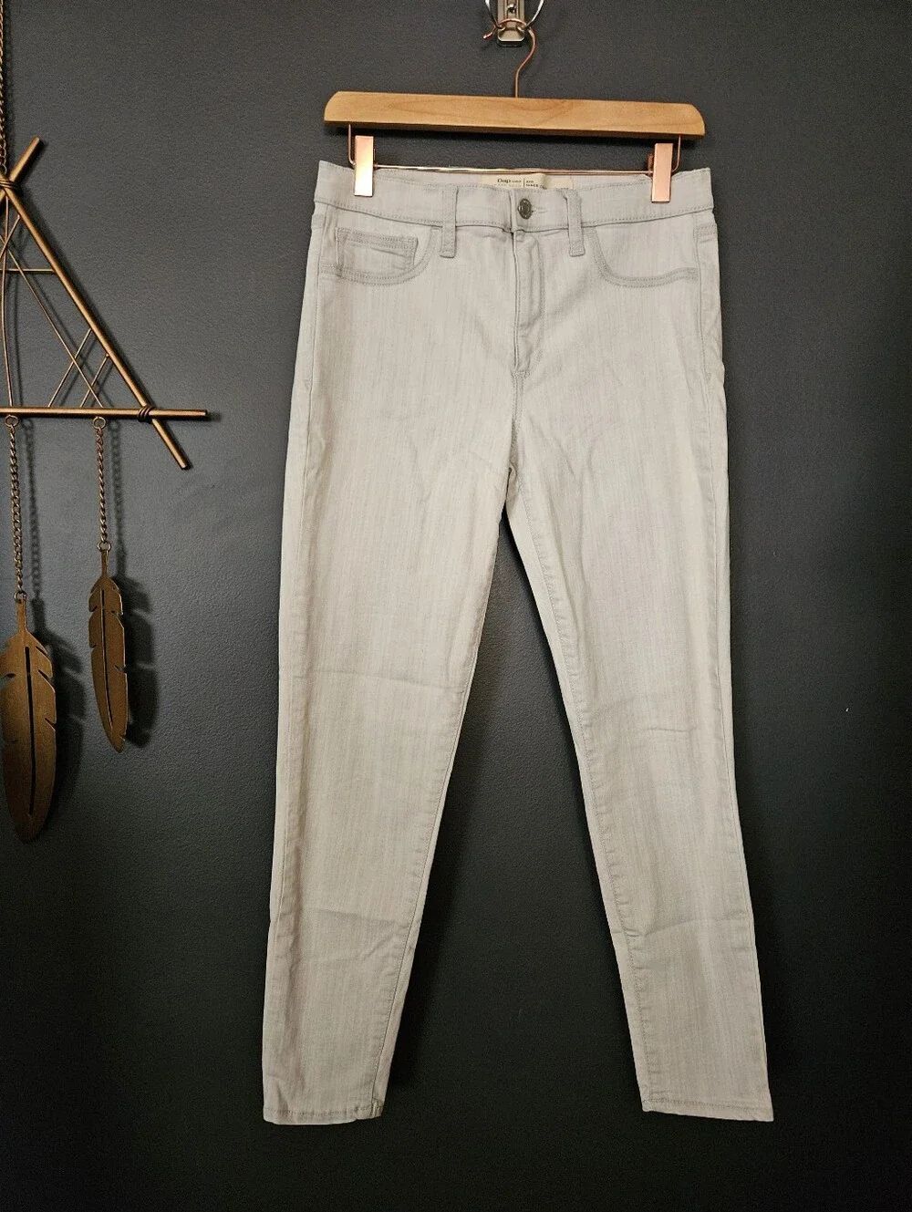 GAP Light Gray Inner Cozy Leggings with Button Detail